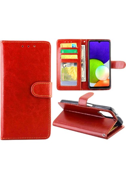 Samsung Galaxy A22 4g Darbeye Pu Deri Kickstand Kart Için Flip Case (Yurt Dışından) fırsatları