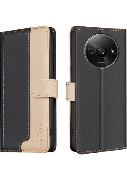 Xiaomi Redmi A3 Flip Folio Kickstand Rfıd Engelleme Tpu Iç Için Flip Case (Yurt Dışından)