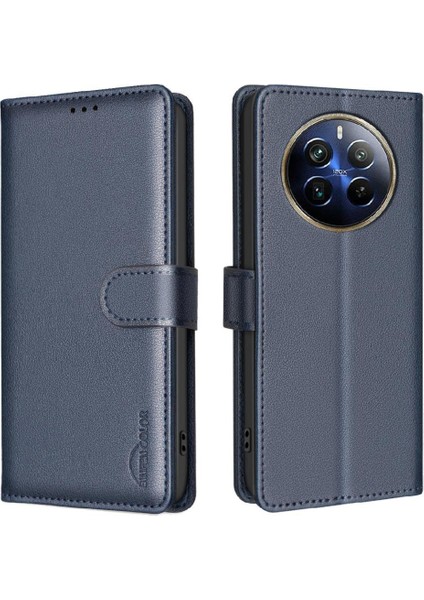 Realme 12 Pro Artı 5g Için Flip Case Pu Deri Cüzdan Manyetik Kart Tutucu (Yurt Dışından)