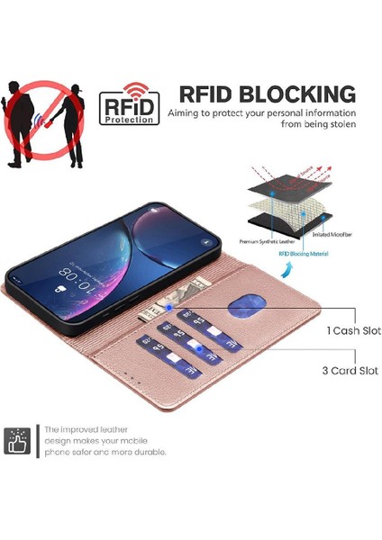 Realme 12 Pro 5g Için Flip Case Cüzdan Rfıd Engelleme Pu Deri Kart Tutucu (Yurt Dışından)