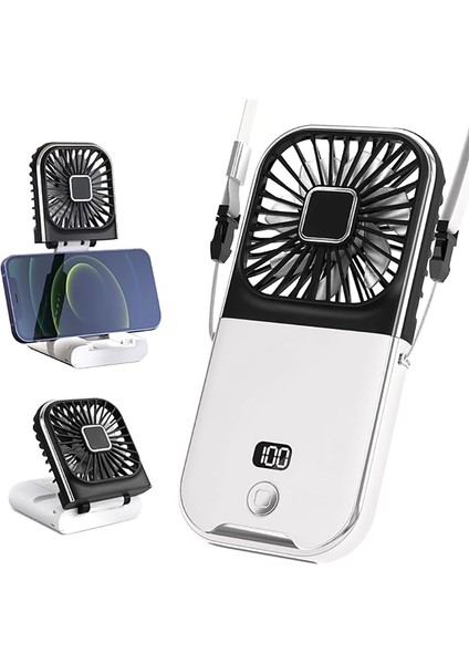 Taşınabilir Boyun Fanı Mini Boyun Bandı Fan Hava Soğutucu USB Şarj Edilebilir Elektrikli Fan Açık Kamp Için Asılı Boyun Fanı (Yurt Dışından)