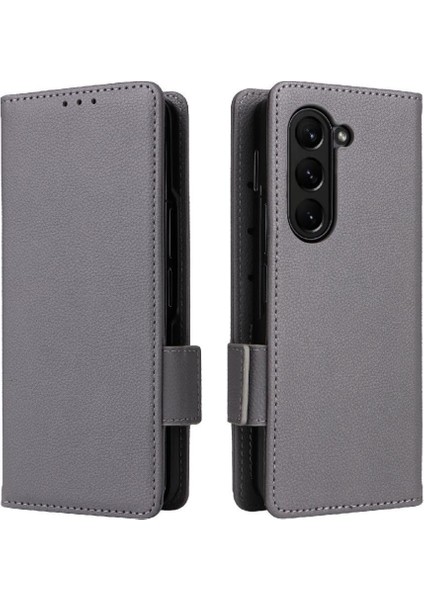 Samsung Galaxy Z Için Flip Case Fold 6 Kart Yuvaları Tutucu Manyetik Yan Pu (Yurt Dışından)