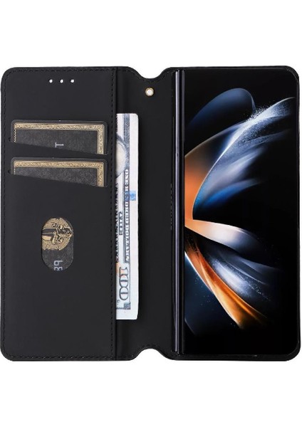 Samsung Galaxy Z Için Flip Case Fold 6 3D Desen Pu Deri Manyetik Kart (Yurt Dışından)