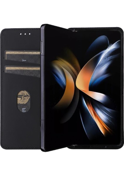 Samsung Galaxy Z Için Flip Case Fold 6 3D Desen Pu Deri Manyetik Kart (Yurt Dışından)