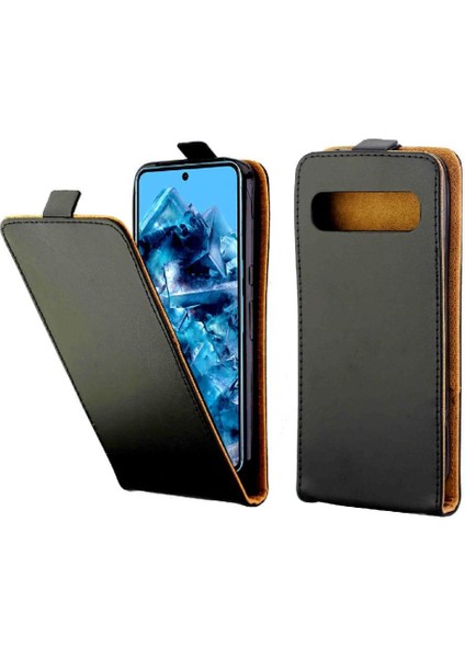 Google Piksel 8 Pro Tpu Deri Kart Yuvası Iş Için Dikey Flip Case (Yurt Dışından)
