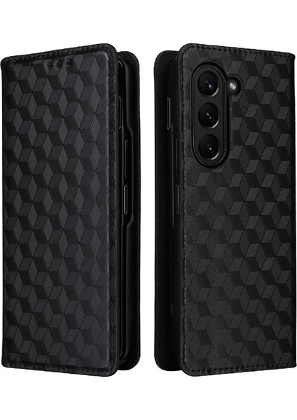 Samsung Galaxy Z Için Flip Case Fold 6 3D Desen Pu Deri Manyetik Kart (Yurt Dışından)