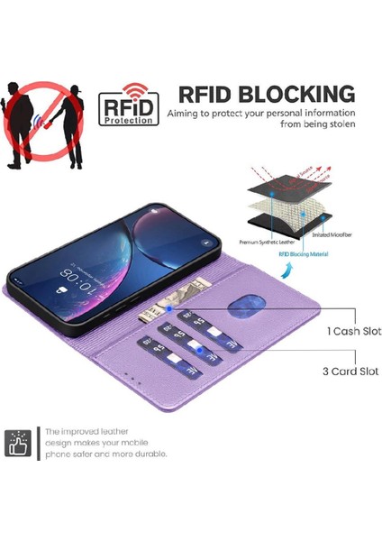 Realme 12 Pro 5g Için Flip Case Cüzdan Rfıd Engelleme Pu Deri Kart Tutucu (Yurt Dışından)