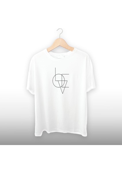 Love Karakteristik Yazı Detaylı Unisex Tişört