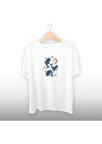 Balina Detaylı Unisex Tişört