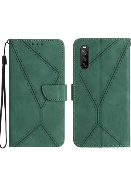 Sony Xperia 10 Vı Dikiş Için Flip Case Kabartmalı Yüksek Kaliteli Tpu Yumuşak (Yurt Dışından)