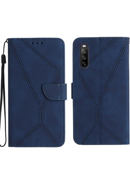 Sony Xperia 10 Vı Dikiş Için Flip Case Kabartmalı Yüksek Kaliteli Tpu Yumuşak (Yurt Dışından)