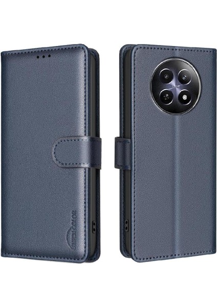 Realme 12 5g Cüzdan Manyetik Pu Deri Rfıd Engelleme Kartı Için Flip Case (Yurt Dışından)