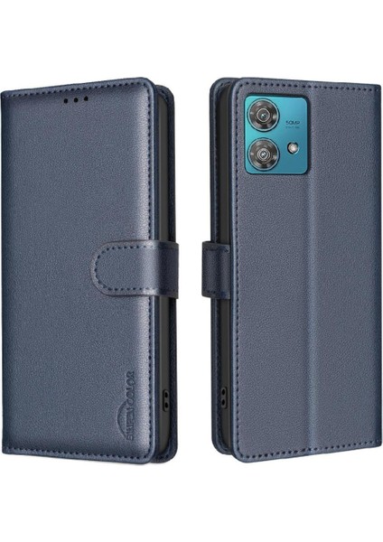 Motorola Moto Kenar 40 Neo Manyetik Pu Deri Kart Tutucu Için Flip Case (Yurt Dışından)
