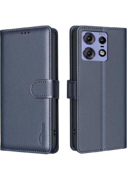 Motorola Moto Kenar 50 Pro Manyetik Pu Deri Cüzdan Kart Için Flip Case (Yurt Dışından)