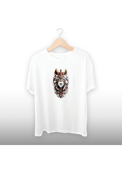 Desenli Hayvan Detaylı Unisex Tişört