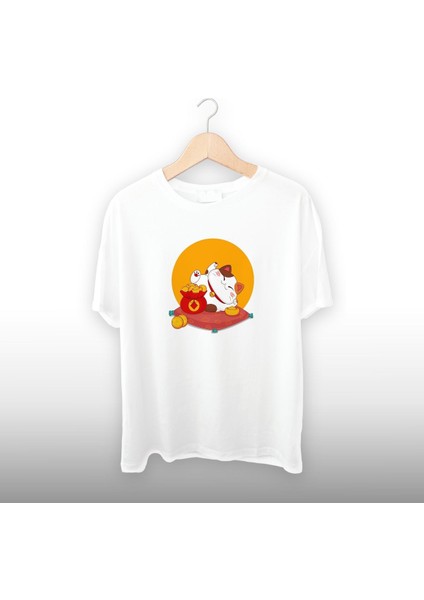 Zengin Kedi Detaylı Unisex Tişört