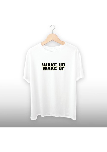 Wake Up Detaylı Unisex Tişört