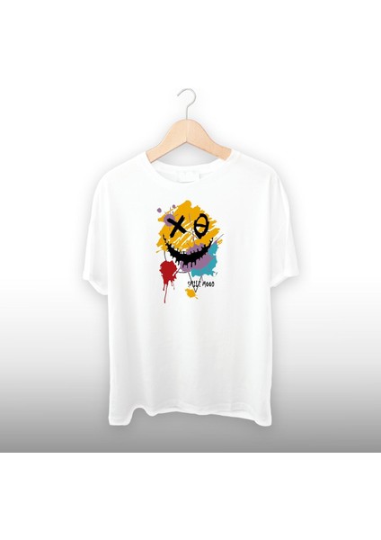 Smile Mood Detaylı Unisex Tişört