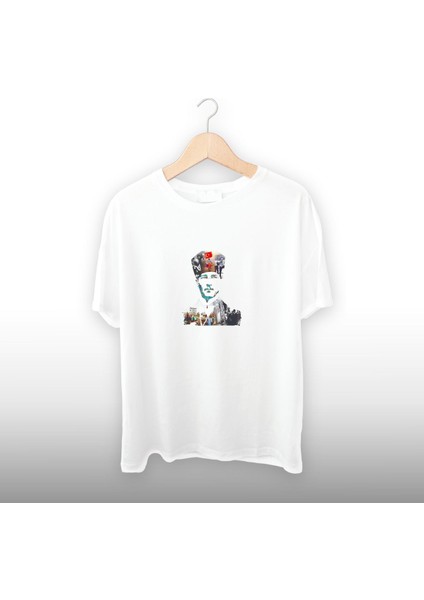 Resimli Atatürk Detaylı Unisex Tişört