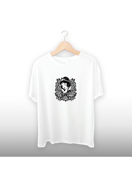 Prenses Çizim Detaylı Unisex Tişört