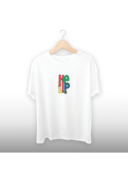 Help Detaylı Unisex Tişört