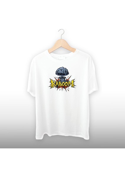 Kaboom Detaylı Unisex Tişört