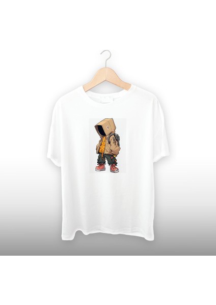 Karton Adam Detaylı Unisex Tişört