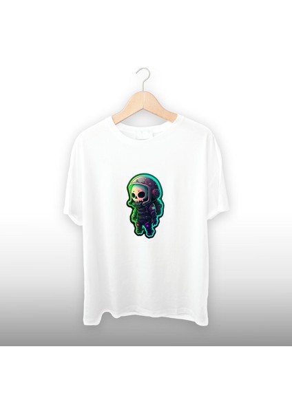 Renkli Astronot Detaylı Unisex Tişört