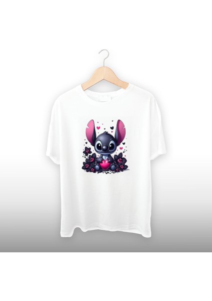 Renkli Karakter Detaylı Unisex Tişört