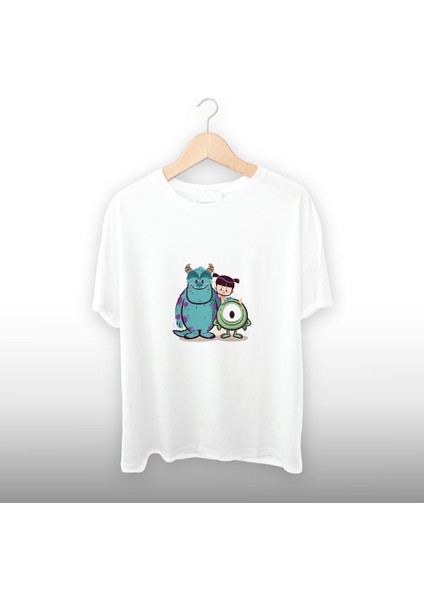 Çizgi Kahraman Detaylı Unisex Tişört