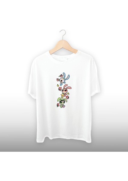 Powerpuff Girls Kızları Detaylı Unisex Tişört