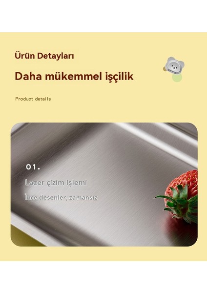 Ev Tipi Düşme Önleyici 304 Paslanmaz Çelik Çocuk Bölme Tepsisi (Yurt Dışından)
