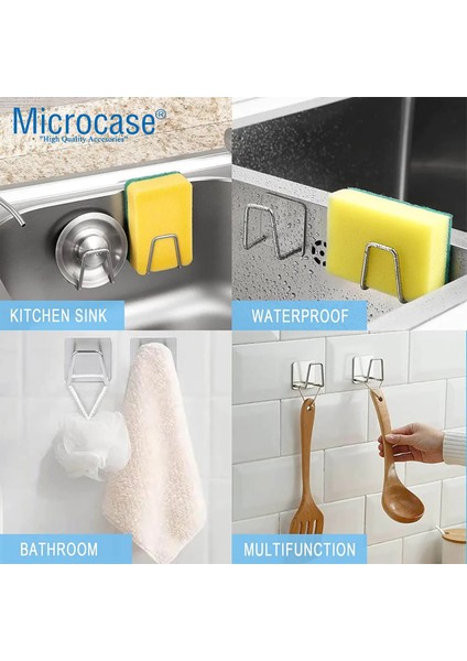 Güçlü Yapışkanlı Metal Banyo Mutfak Eşya Havlu Vb Ürün Askılığı AL4467 - 2 Adet Gümüş