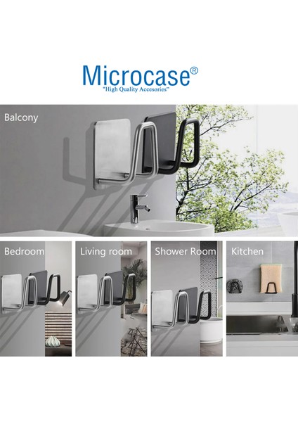 Güçlü Yapışkanlı Metal Banyo Mutfak Eşya Havlu Vb Ürün Askılığı AL4467 - 2 Adet Gümüş