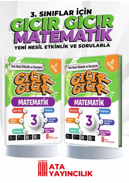 Ata Yayıncılık 3. Sınıf Gıcır Gıcır Matematik 1 Ve 2. Kitap (2'Li Kitap)