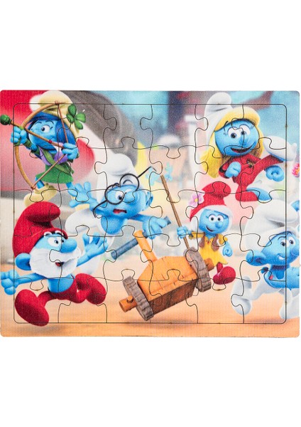 Çocuklar Için Ahşap Eğitici Öğretici Renkli puzzle Yapboz 4'lü Set 30 Parça