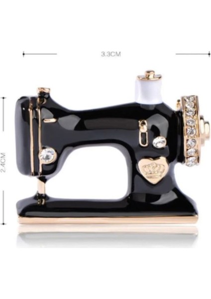 Gold Detaylı Dikiş Makinesi Broş