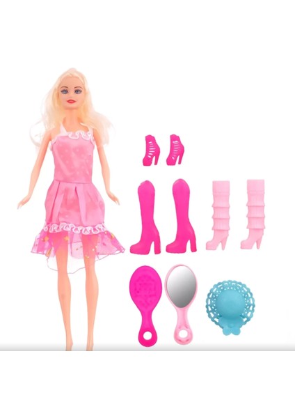 Bol Aksesuarlı Moda Kombini Oyuncak Bebek 30 cm Anlily Fashion Star Doll