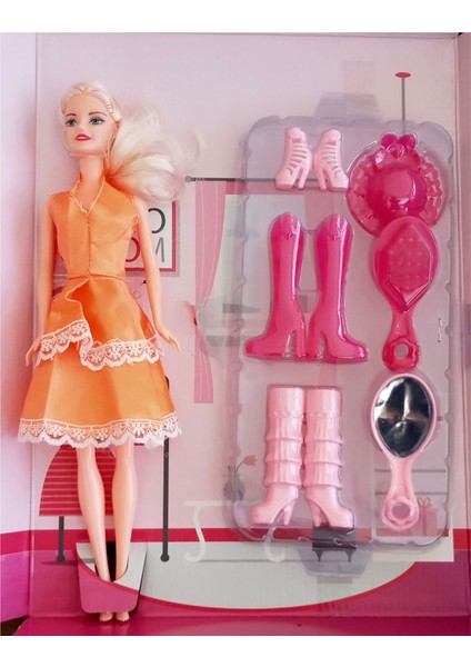 Bol Aksesuarlı Moda Kombini Oyuncak Bebek 30 cm Anlily Fashion Star Doll