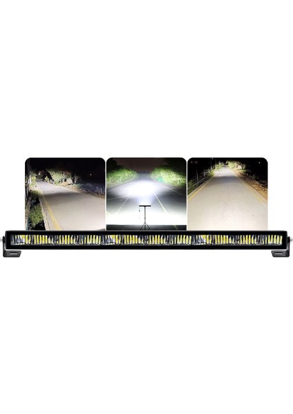 Skarnner Beyaz 6d Lens 98 cm LED Projektör Işık Çubuğu Araç Kaput Tampon Tavan Çatı Işıkları Yardımcı Sürüş Işık Barları