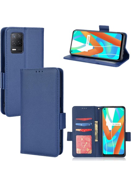 Realme 8 5g Pu Deri Manyetik Yan Toka Cüzdan Kart Yuvaları Için Kılıf (Yurt Dışından)