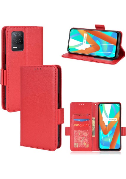 Realme 8 5g Pu Deri Manyetik Yan Toka Cüzdan Kart Yuvaları Için Kılıf (Yurt Dışından)