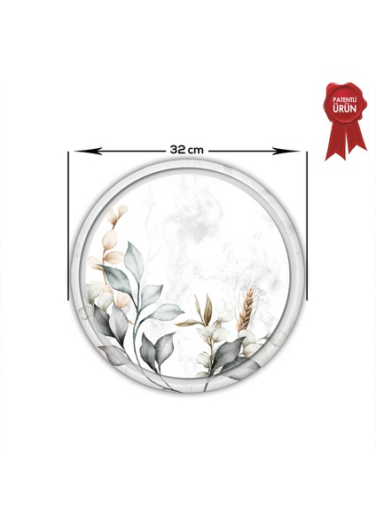 Kanallı Cam Kesme Tahtası - Cam Kesme Tablası | Dark Floral | Çap32cm | Patentli Ürün fiyatları