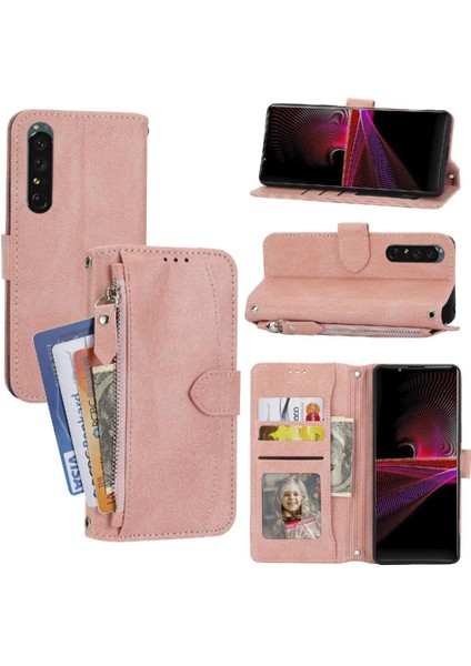 Bdt Shop Sony Xperia 1 Iv Kickstand Manyetik Kapatma Pu Deri Kart Için Flip Case (Yurt Dışından)