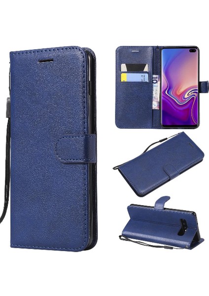 Kart Yuvası ile Samsung Galaxy S10 Artı Klasik Düz Renk Için Flip Case (Yurt Dışından)