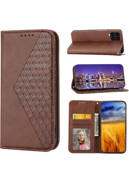 Samsung Galaxy A12 5g Standı Için Flip Case Günlük Kullanım Eşkenar Dörtgen Şekli El (Yurt Dışından)