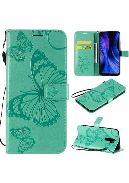 Kart Yuvası ile Xiaomi Redmi 9 Pu Deri Flip Kickstand Için Flip Case (Yurt Dışından)