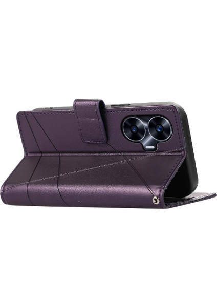 Realme C55 Şok Emici Darbeye Kickstand Üç Kart Için Flip Case (Yurt Dışından) indirimleri