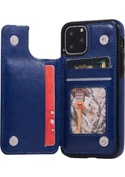 Kart Tutucu Kickstand ile IPhone 11 Pro Max Pu Deri Için Cüzdan Kılıf (Yurt Dışından)