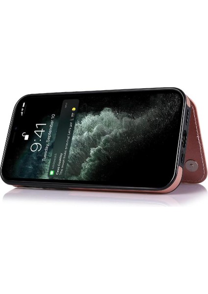 Cüzdan Kılıf IPhone 13 Pro Kart Yuvaları Pu Deri Kart Tutucu Toka ile (Yurt Dışından) indirimleri